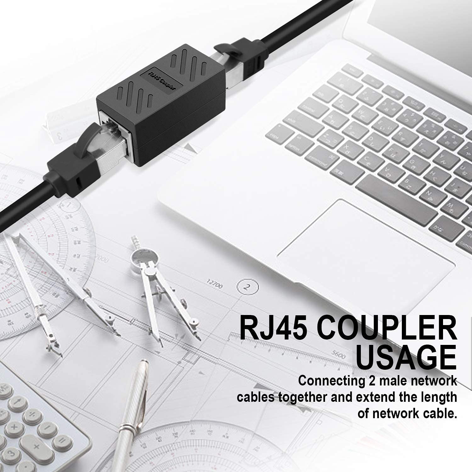 RJ45 Female-to-Female LAN Connector Ethernet Network Cable Extension Couple Joiner Charging Adapter (Black) RJ45 Female-to-Female LAN Connector Ethernet Network Cable Extension Couple Joiner Charging Adapter (Black)