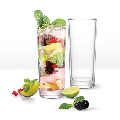Treo by Milton Embassy Cool Glass Tumbler, Set of 6, 290 ml Each, Transparent |Serve Juices | Cold Drinks | Water | Cocktails | Mixed Drinks