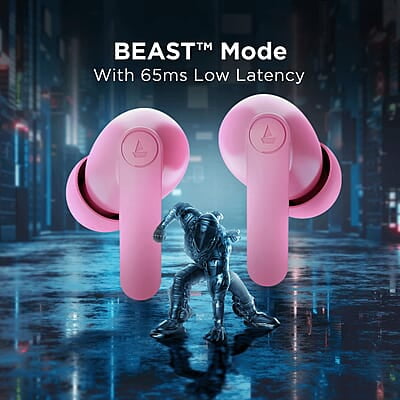 boAt Airdopes 121 PRO Truly Wireless in Ear Ear Buds w/Quad Mic ENx, Low Latency Mode for Gaming, 50H Playtime, IWP, IPX4, Battery Indicator Screen