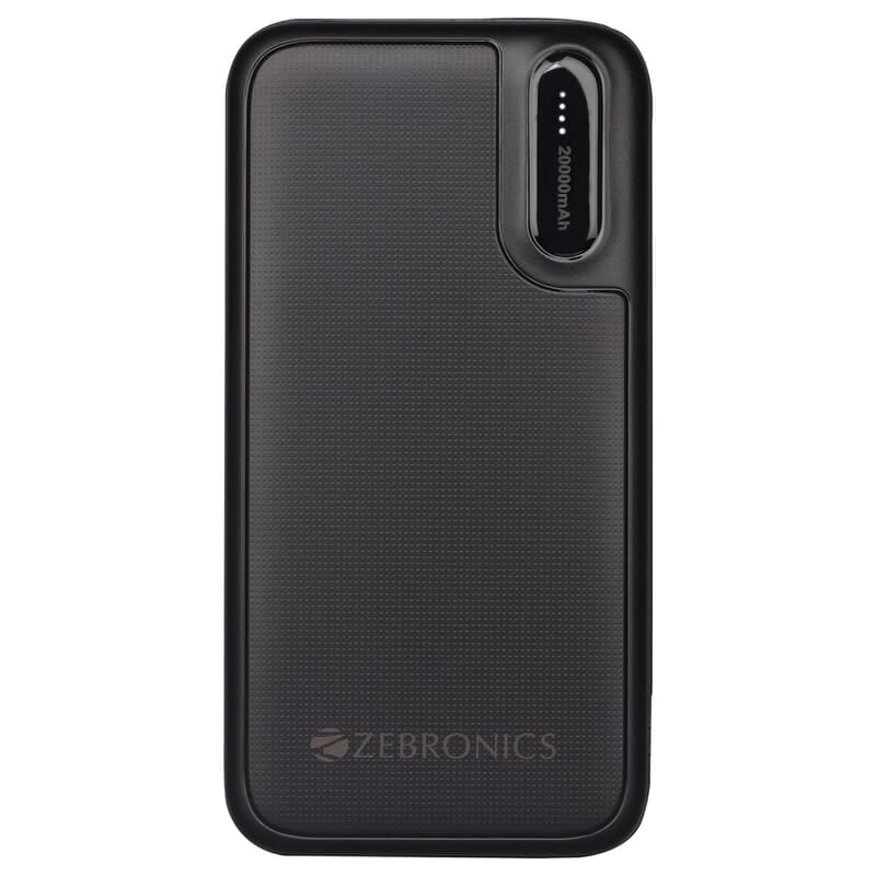 ZEBRONICS MB20000R2 Power Bank, 20000 mAh, 10W Output, Dual USB Output, Type C & Micro USB Input, Built in Protections, LED Indicator