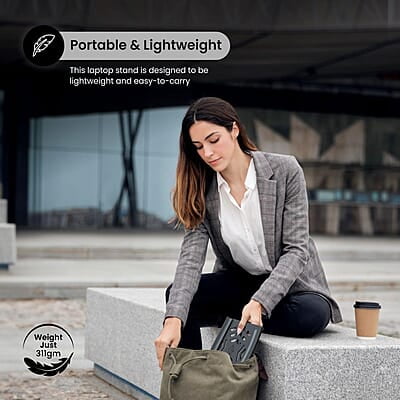 Portronics My Buddy Hexa 5 Laptop Stand with Foldable & Ventilated Design, Ergonomic Elevation, Anti-Slip Silicon Pads Portronics My Buddy Hexa 5 Laptop Stand with Foldable & Ventilated Design, Ergonomic Elevation, Anti-Slip Silicon Pads