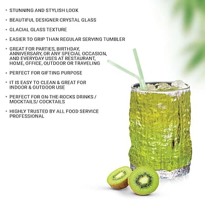 Treo by Milton Icy On The Rocks Glass Tumbler,6 Pc Set,270 ml Each,Transparent