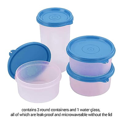 MILTON New Meal Combi Lunch Box, 3 Containers, 280 ml Each and 1 Tumbler, 400 ml