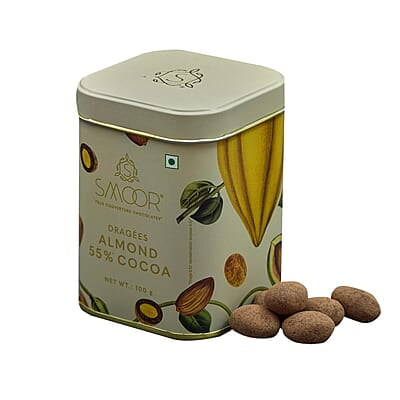 SMOOR Premium Belgian Dark Chocolate Coated Almond Dragees 55% Cocoa Dark Couverture Chocolate Covered Almonds 100g SMOOR Premium Belgian Dark Chocolate Coated Almond Dragees 55% Cocoa Dark Couverture Chocolate Covered Almonds 100g