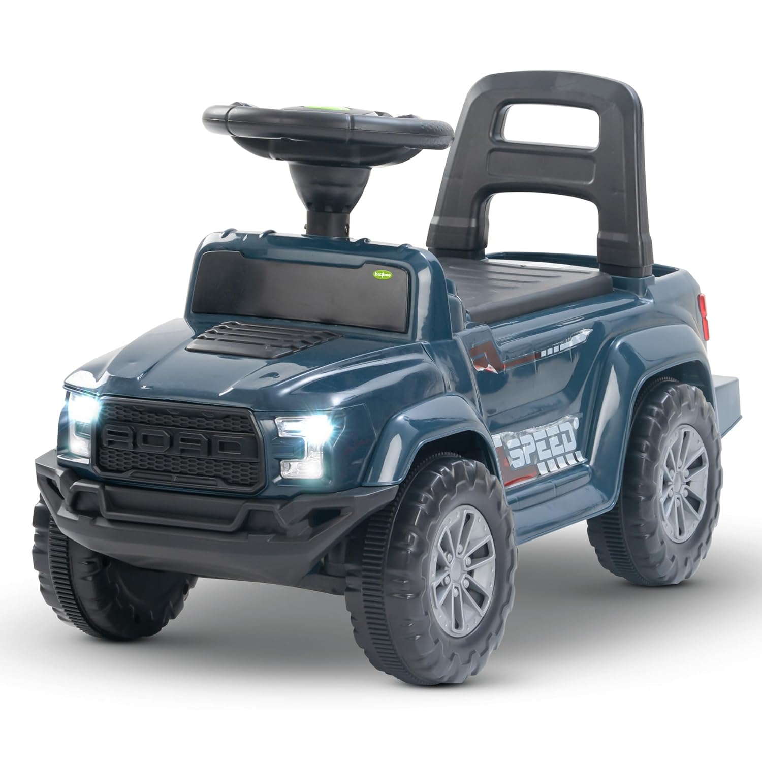 Baybee Push Ride on Baby Jeep for Kids Toys with LED Light & Storage Bin-Dark Blue
