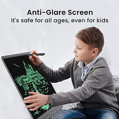 Portronics Ruffpad 21 LCD Writing Pad with 21 Inches Large Screen, Stylus Pen, Erase Button, Smart Lock