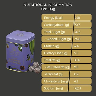 SMOOR Premium Chocolate Coated Blueberry Dragees 55% Cocoa Creamy Dark Couverture Chocolate Covered Blueberries 100g
