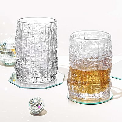 Treo by Milton Icy On The Rocks Glass Tumbler,6 Pc Set,270 ml Each,Transparent
