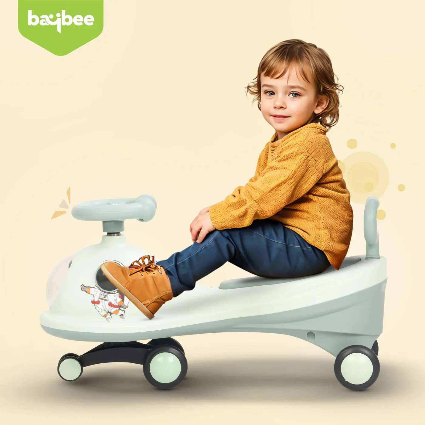 Baybee Astro Baby Swing Car for Kids-Light Blue