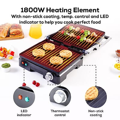 Wonderchef Sanjeev Kapoor Tandoor Family Size Plus  Electric Contact Grill & Sandwich Maker 1800 Watt