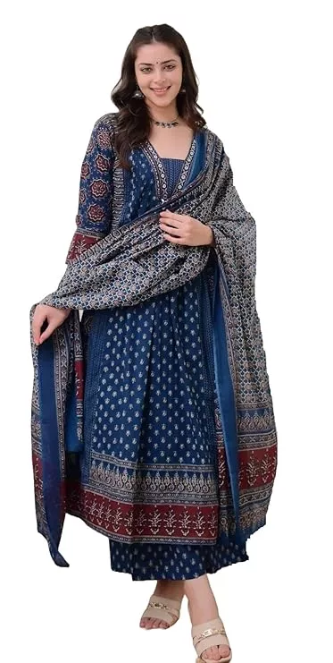 Anarkali Kurta and Pant with Dupatta Set