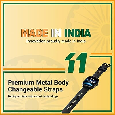 ElevOne 1.85" Display BT Calling Smartwatch, Multiple Watch Faces, Stress Monitor, Heart & SpO2 Monitoring, 50 Sports Modes, Sleep Monitor, 7 Days Battery