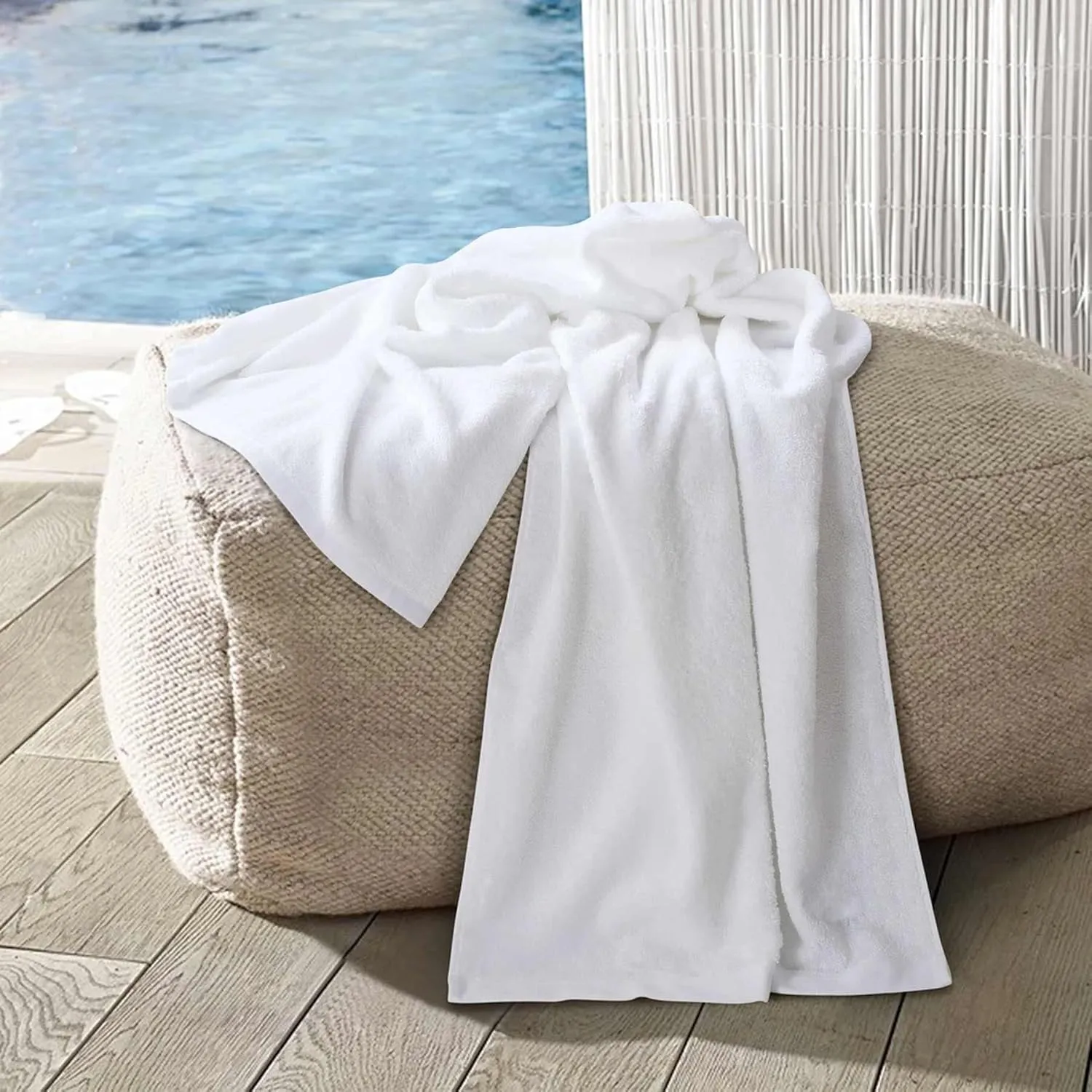 Sofrito Terry Bath Towel Divine Series - White | High Quality 100% Combed Cotton, Highly Absorbent|
