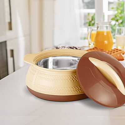 MILTON Adore 1000 Insulated Inner Stainless Steel Casserole, 740 ml, Beige MILTON Adore 1000 Insulated Inner Stainless Steel Casserole, 740 ml, Beige