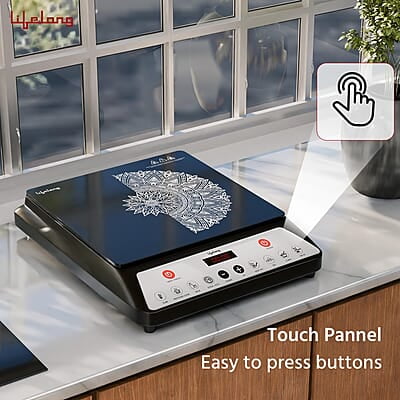 Lifelong 1800 Watt Induction Stove With Surge Protection, Electric Induction, 7 Preset Indian Menu Options