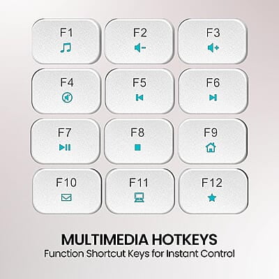 Portronics Ki-Pad 3 USB Wired Keyboard with Large Keycaps, Noise-Free Typing, Fn Multimedia Hotkeys, Full-Size Layout with Num Pad, Ergonomic Design, 1.5m USB Cable
