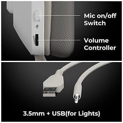 ZEBRONICS Havoc Premium Gaming Over Ear Headphone with Dolby Atmos Subscription, 50mm Neodymium Drivers, Extra Soft Ear Cushion, Suspension Headband,Braided Cable