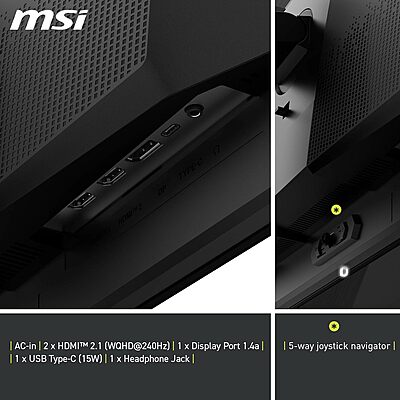 MSI 26.5 Inch 240Hz,Gaming Monitor, MAG 271QPX QD-OLED E2 MSI 26.5 Inch 240Hz,Gaming Monitor, MAG 271QPX QD-OLED E2