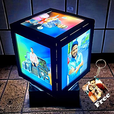 Sublimation Printed Led Rotating Lamp with Anniversary Gift for Couple Special, Birthday Gift Box Night LED Lamp Sublimation Printed Led Rotating Lamp with Anniversary Gift for Couple Special, Birthday Gift Box Night LED Lamp
