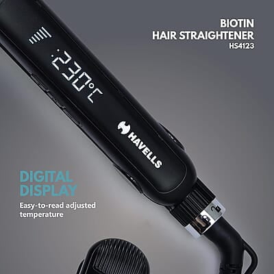 Havells HS4123 Biotin Infused Wide Plates & Temperature Control Hair Straightener
