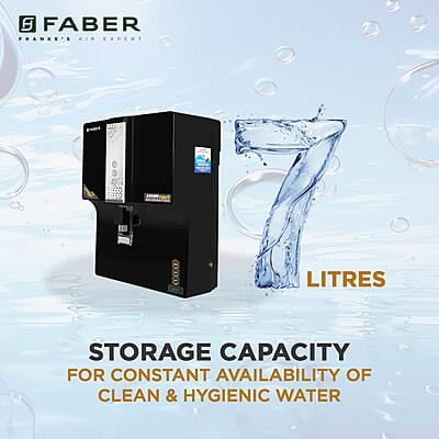Faber Galaxy Pro Star (RO + UV + UF+ MAT) 7L Storage 8 Stage Filtration Pre & Post Carbon Upto 2500 PPM TDS Faber Galaxy Pro Star (RO + UV + UF+ MAT) 7L Storage 8 Stage Filtration Pre & Post Carbon Upto 2500 PPM TDS