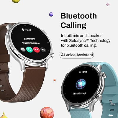 Fitshot 1.32" Round CosmicDisplay 360 * 360 High Resolution with BT Calling Smartwatch, 100+ Sports Mode with IP68, Sp02 Tracking, 100+ Watch Faces, AI Voice Assistant