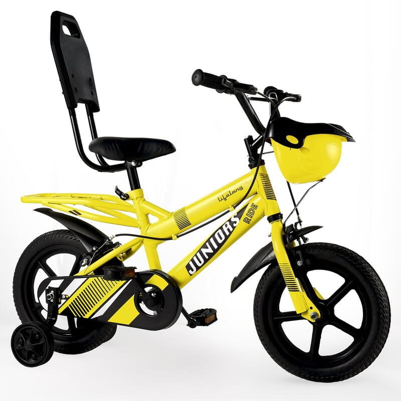 Lifelong Juniors Ride Cycle 14T with Training Wheel, Mudguard for Boys and Girls