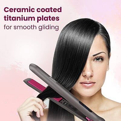 AGARO Hair Straightener, Ceramic Coated Titanium Plate HS1957 AGARO Hair Straightener, Ceramic Coated Titanium Plate HS1957