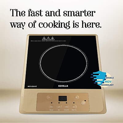Havells Induction Cooktop Insta Cook 4 Cooking Options Glass Ceramic Plate