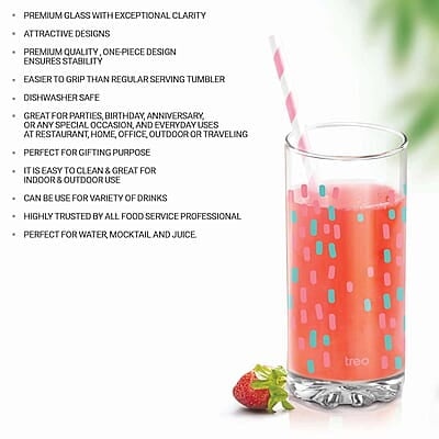Treo by Milton D Ziner Torrent Glass Set of 6, 316 ml, Rainbow Sprinkles Treo by Milton D Ziner Torrent Glass Set of 6, 316 ml, Rainbow Sprinkles