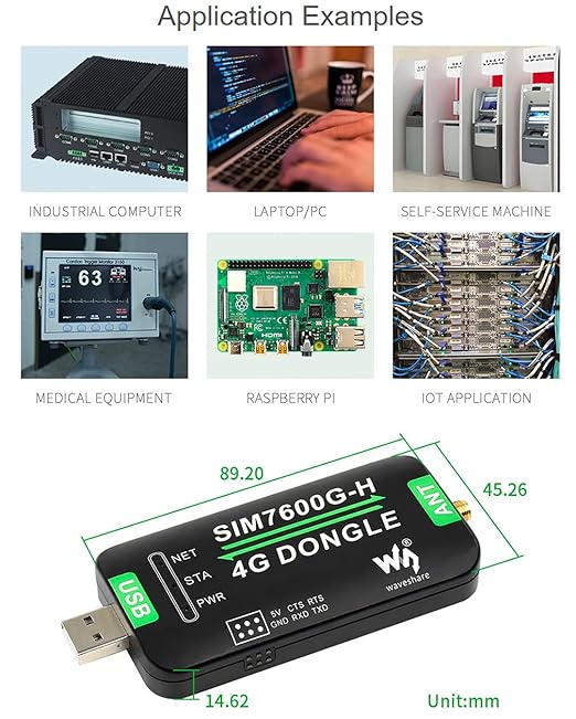 SIM7600G-H 4G DONGLE, GNSS Positioning, Global Band Support