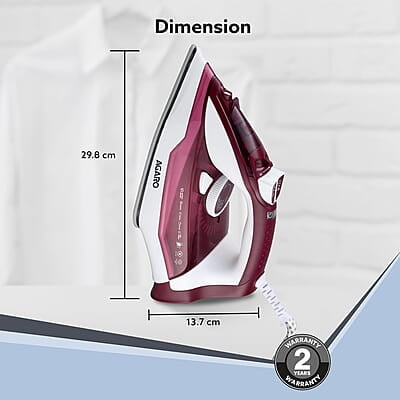 AGARO Imperial Steam Iron, 2200W, Ceramic Coated Sole Plate 350 Ml Water Tank