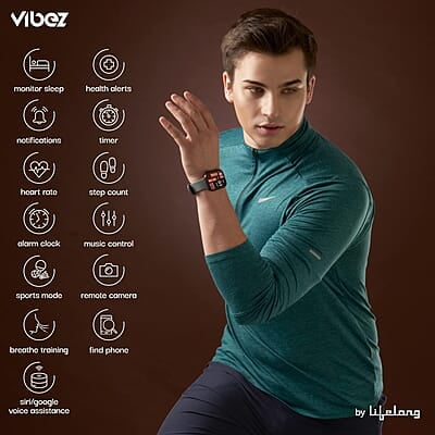 Vibez by Lifelong Hype Men Smartwatch with Bluetooth Calling Multiple Straps (VBSWM306