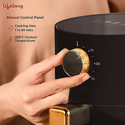 Lifelong 2.5L Air Fryer For Home-800W Small Airfryer Machine To Fry,Bake&Roast With Timer Control-Oil Free Fryer Machine-Electric Air-Fryer With 360° Black Lifelong 2.5L Air Fryer For Home-800W Small Airfryer Machine To Fry,Bake&Roast With Timer Control-Oil Free Fryer Machine-Electric Air-Fryer With 360° Black