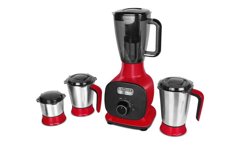 Faber FMG Candy 1000 3J 1000W Mixer Grinder with 3 Jar and 1 Fruit Filter, Mystic Red