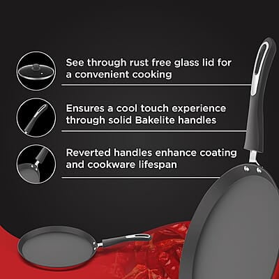 Preethi Dura Collection Non Stick Tawa, 28 cm, Gas & Induction Compatible
