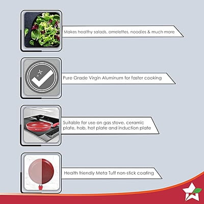 Wonderchef Royal Velvet 24 cm Non-Stick Fry Pan 3 mm 1.8 litres Wonderchef Royal Velvet 24 cm Non-Stick Fry Pan 3 mm 1.8 litres