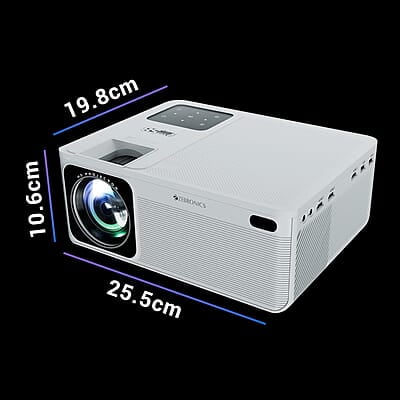 ZEBRONICS PIXAPLAY 58, Smart Projector, 11500 Lumens, 4K Support, 210 Inch Screen Size, Quad Core Processor, Bluetooth, HDMI, USB, WiFi, AUX, 1080p Native, APP Support, Miracast