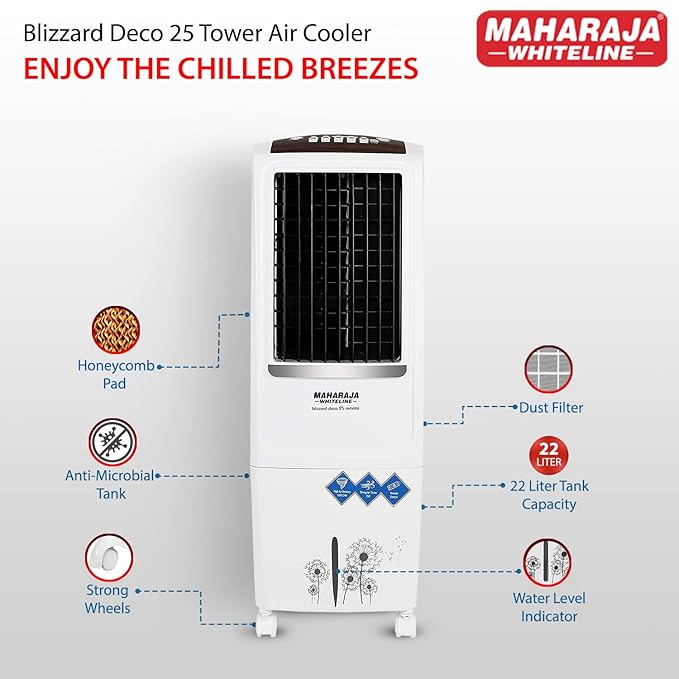 Maharaja White line Blizzard Deco 25, Air cooler Remote,