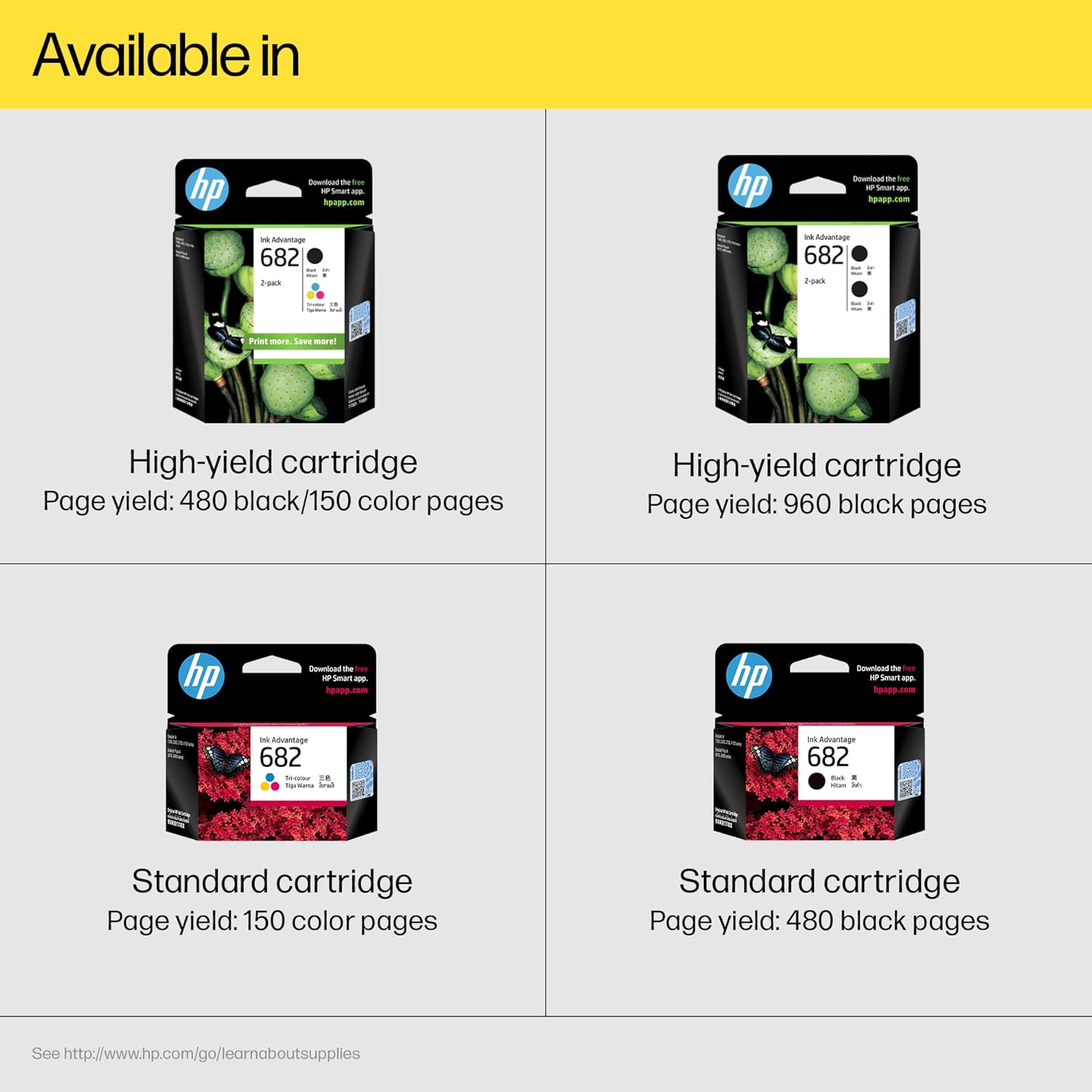 HP 682 Original Ink Advantage Cartridge For HP Desk Jet Plus IA 6475 AIO Printer HP 682 Original Ink Advantage Cartridge For HP Desk Jet Plus IA 6475 AIO Printer