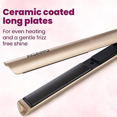 AGARO Hair Straightener, Ceramic Coated Floating Plates, Adjustable Temperature