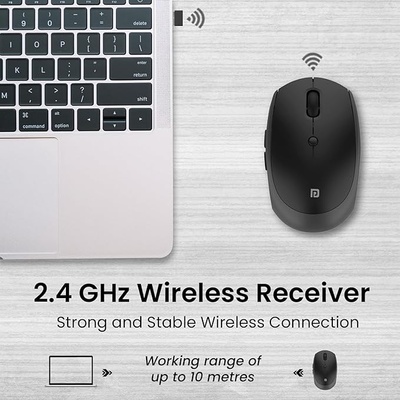 Portronics Toad 30 Wireless Mouse with 2.4 GHz Connectivity, USB Receiver, 6 Buttons, Adjustable DPI, Silicon Grip & Ergonomic Design for PC, Laptop, Mac Portronics Toad 30 Wireless Mouse with 2.4 GHz Connectivity, USB Receiver, 6 Buttons, Adjustable DPI, Silicon Grip & Ergonomic Design for PC, Laptop, Mac