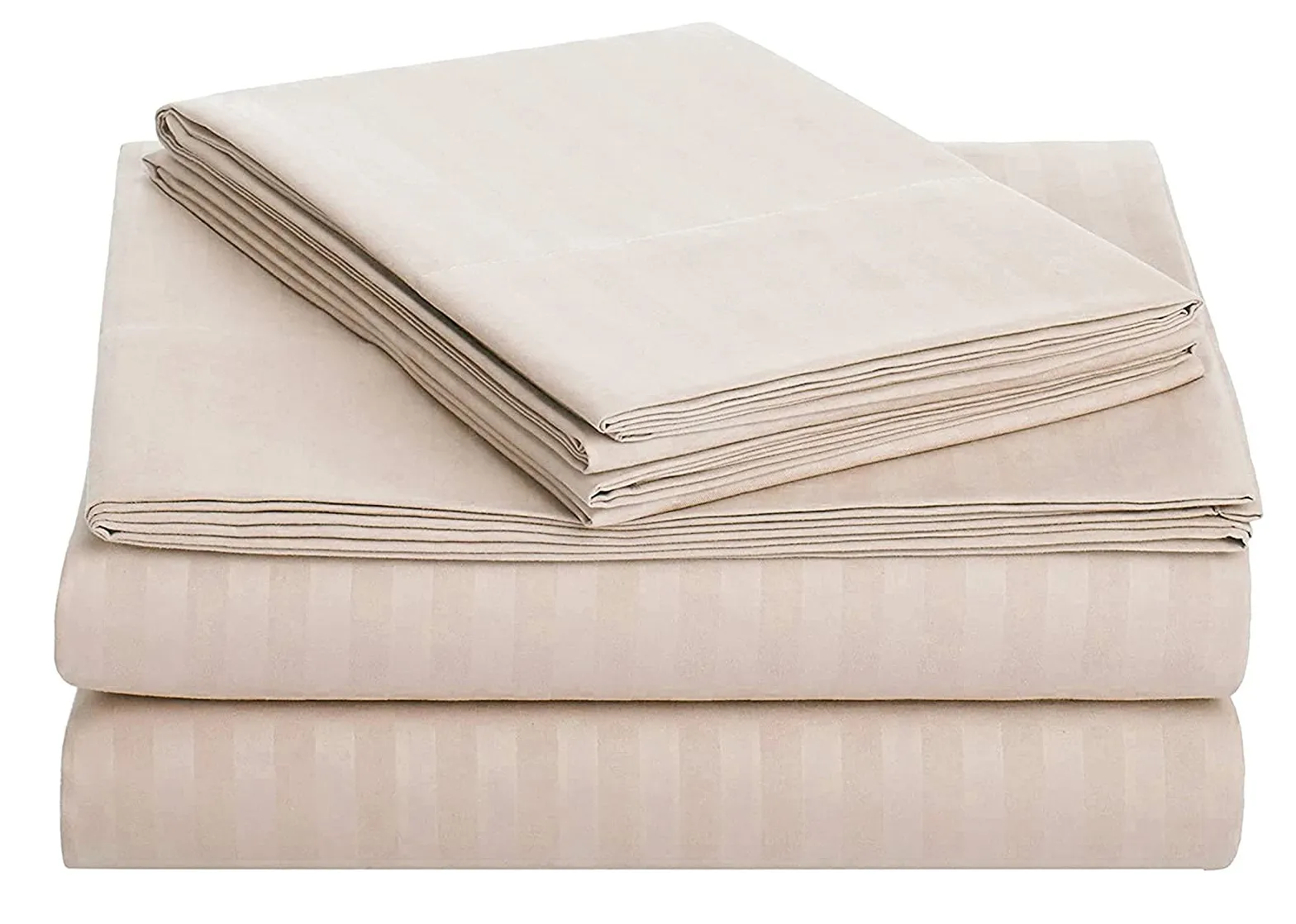Sofrito Bedsheet Glace Cotton 300 TC - Striped - Mellow Mocha