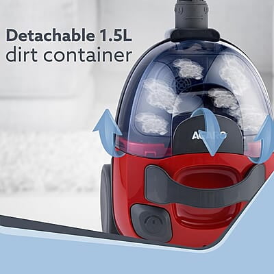 AGARO Primo Bagless Vacuum Cleaner, 1400Watts 24 kPa Suction power, 1.5L Dust Collector