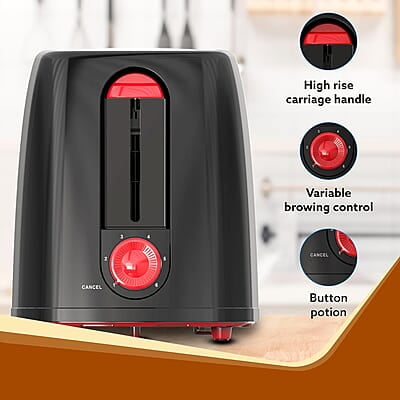 AGARO Olympia 750-Watt 2-Slice Pop-Up Toaster with 7 Toasting Settings