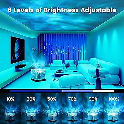 Projector Lights Ocean Wave, Romantic Warm Ocean Wave Water Night Light Projector 3D Water Wave Effect, Romantic LED Light Projector Projection Lamps Crystal Table Lamp for Bedroom Decor Projector Lights Ocean Wave, Romantic Warm Ocean Wave Water Night Light Projector 3D Water Wave Effect, Romantic LED Light Projector Projection Lamps Crystal Table Lamp for Bedroom Decor