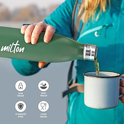 MILTON Shine 800 Stainless Steel Water Bottle, 700 ml Single walled  Leak Proof