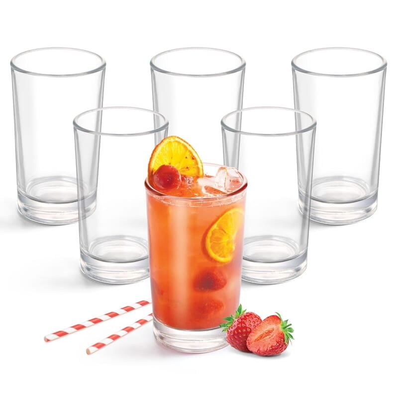 Treo by Milton Embassy Cool Glass Tumbler, Set of 6, 220 ml Each, Transparent |Serve Juices | Cold Drinks | Water | Cocktails | Mixed Drinks