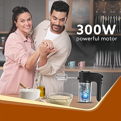 AGARO Elegant Hand Mixer, 300 Watts, Stainless Steel, 6 Interchangeable Speed Settings AGARO Elegant Hand Mixer, 300 Watts, Stainless Steel, 6 Interchangeable Speed Settings