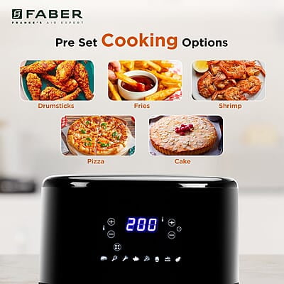 Faber 6L 1500W Digital Air Fryer Fry, Bake, Roast, Toast, Defrost, Grill & Reheat View Window